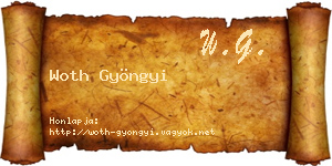 Woth Gyöngyi névjegykártya